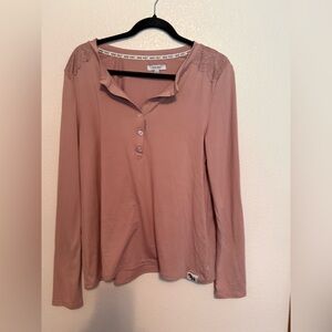 Nine West Mauve Long Sleeve Pajama Top